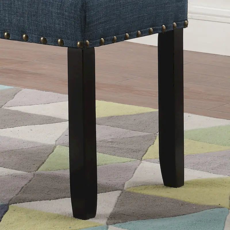Banc de salle à manger en tissu avec clous décoratifs