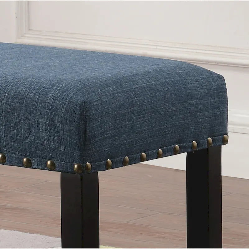 Banc de salle à manger en tissu avec clous décoratifs