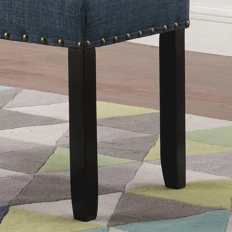 Banc de salle à manger en tissu avec clous décoratifs