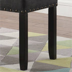 Banc de salle à manger en tissu avec clous décoratifs