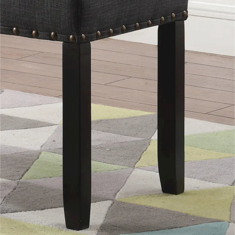 Banc de salle à manger en tissu avec clous décoratifs