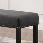 Banc de salle à manger en tissu avec clous décoratifs