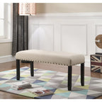 Banc de salle à manger en tissu avec clous décoratifs