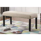 Banc de salle à manger en tissu avec clous décoratifs