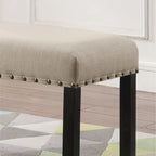 Banc de salle à manger en tissu avec clous décoratifs
