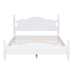 Lit plateforme en bois Queen Size, style rétro avec support à lattes en bois