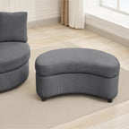 Fauteuil d'appoint en velours côtelé, fauteuil baquet avec pouf et coussins de dossier pour salon