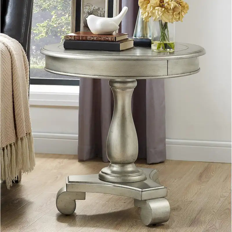 Table d'appoint piédestal en bois rond
