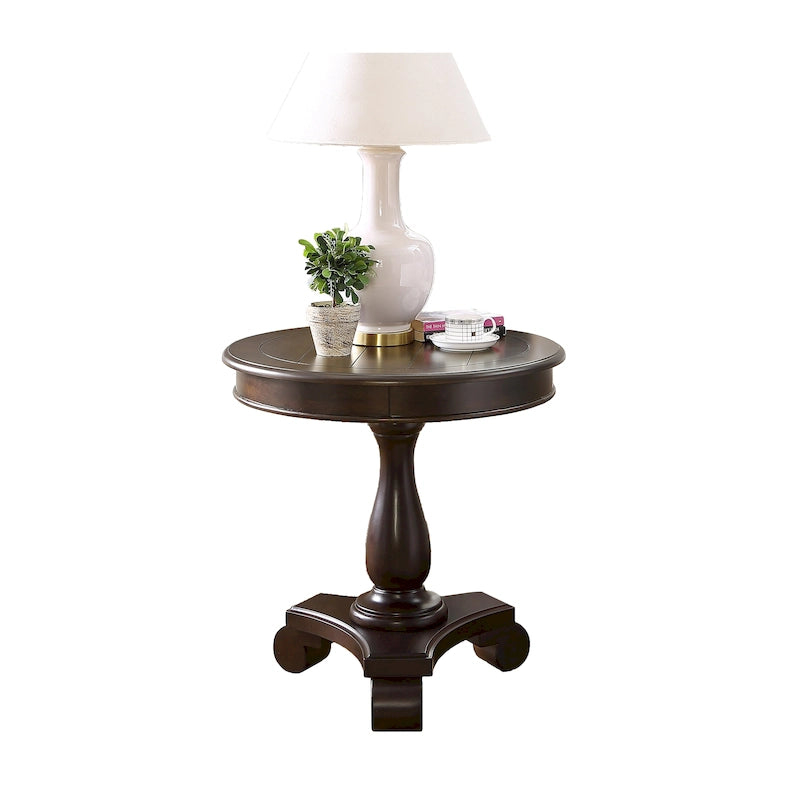 Table d'appoint piédestal en bois rond