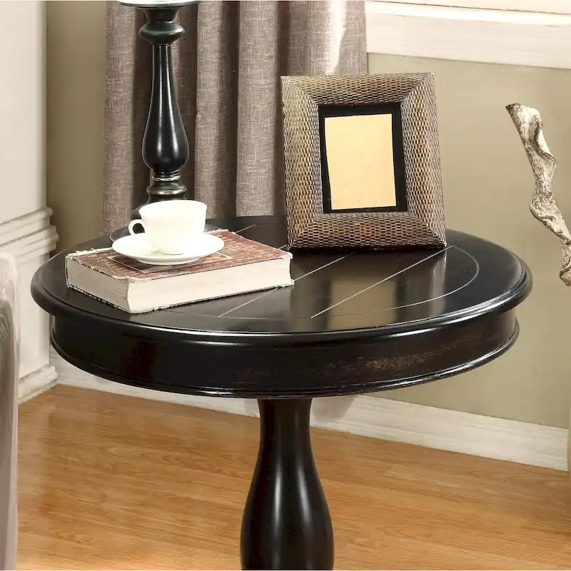 Table d'appoint piédestal en bois rond