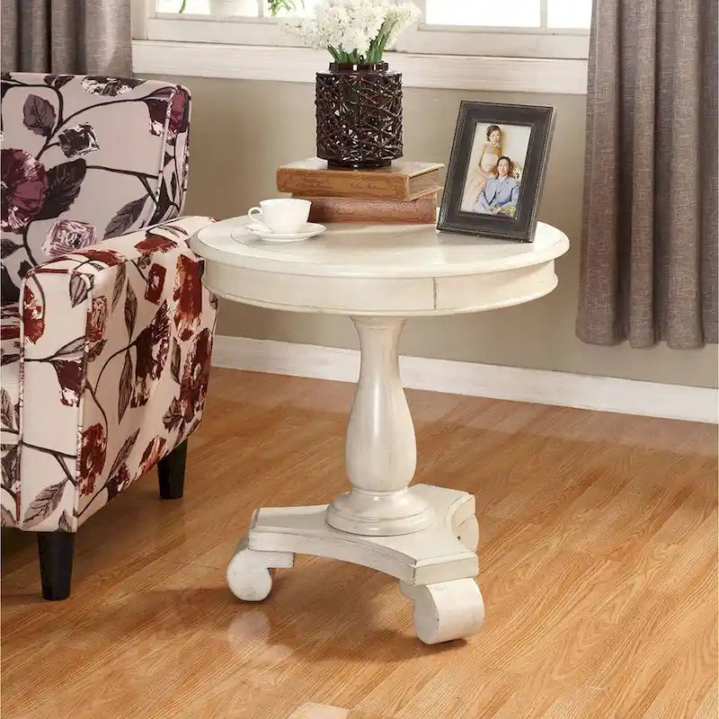 Table d'appoint piédestal en bois rond