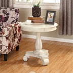 Table d'appoint piédestal en bois rond