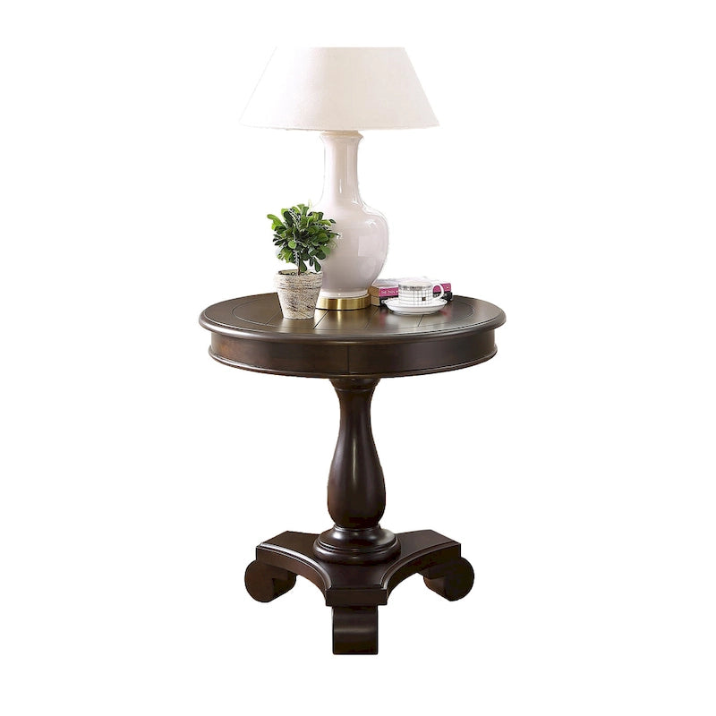 Table d'appoint piédestal en bois rond