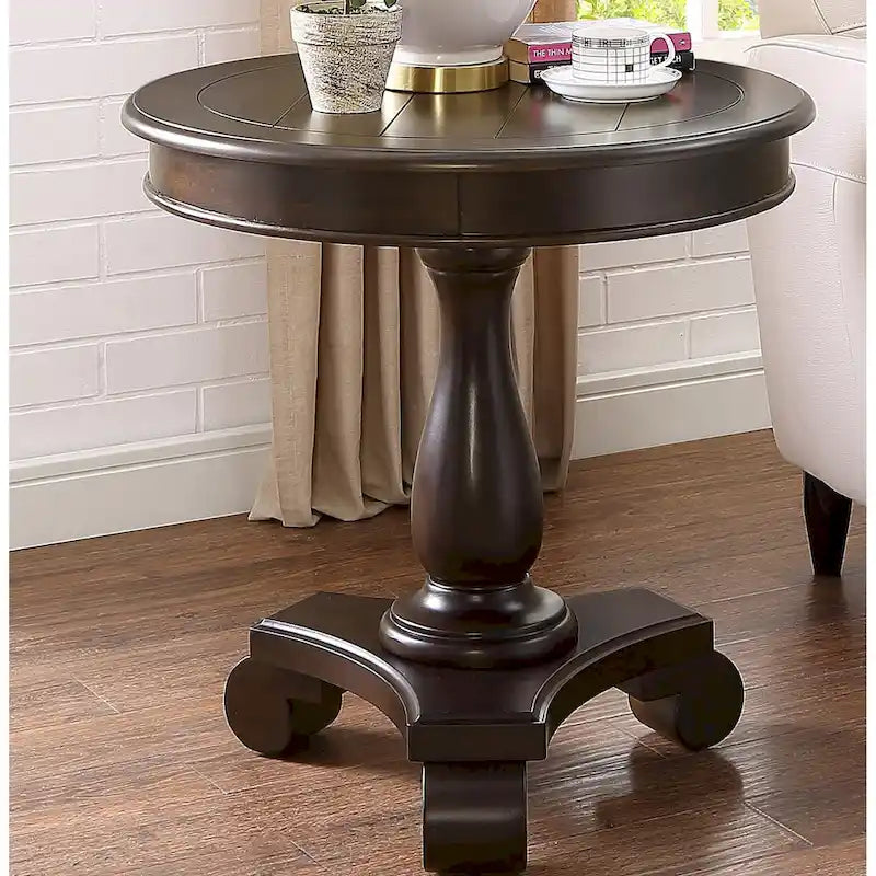 Table d'appoint piédestal en bois rond