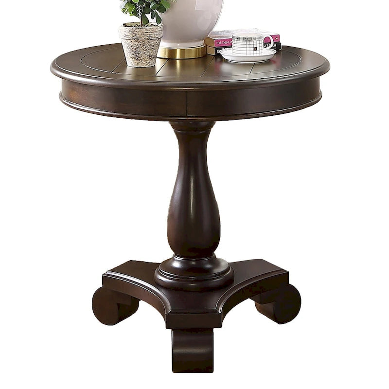 Table d'appoint piédestal en bois rond