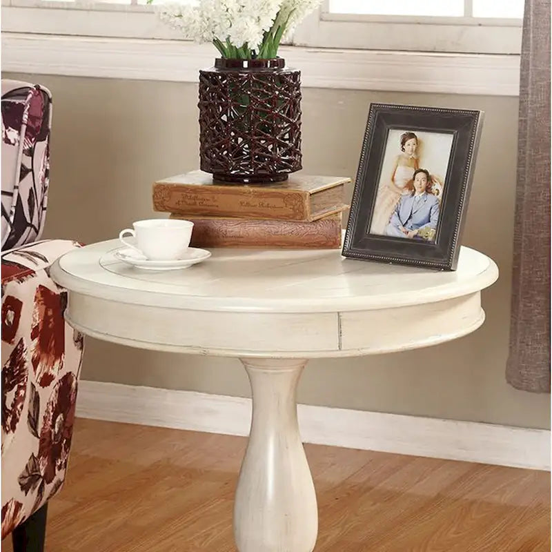 Table d'appoint piédestal en bois rond