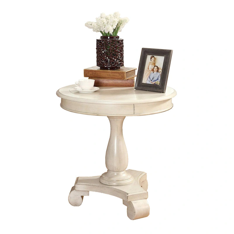 Table d'appoint piédestal en bois rond