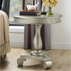 Table d'appoint piédestal en bois rond