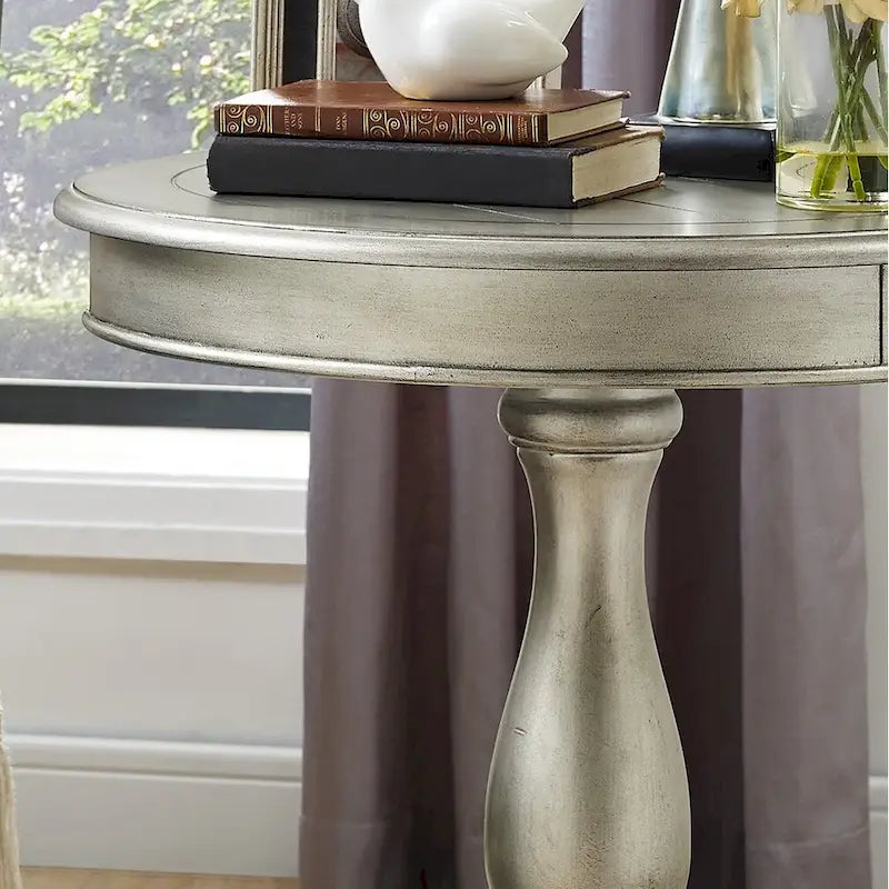 Table d'appoint piédestal en bois rond