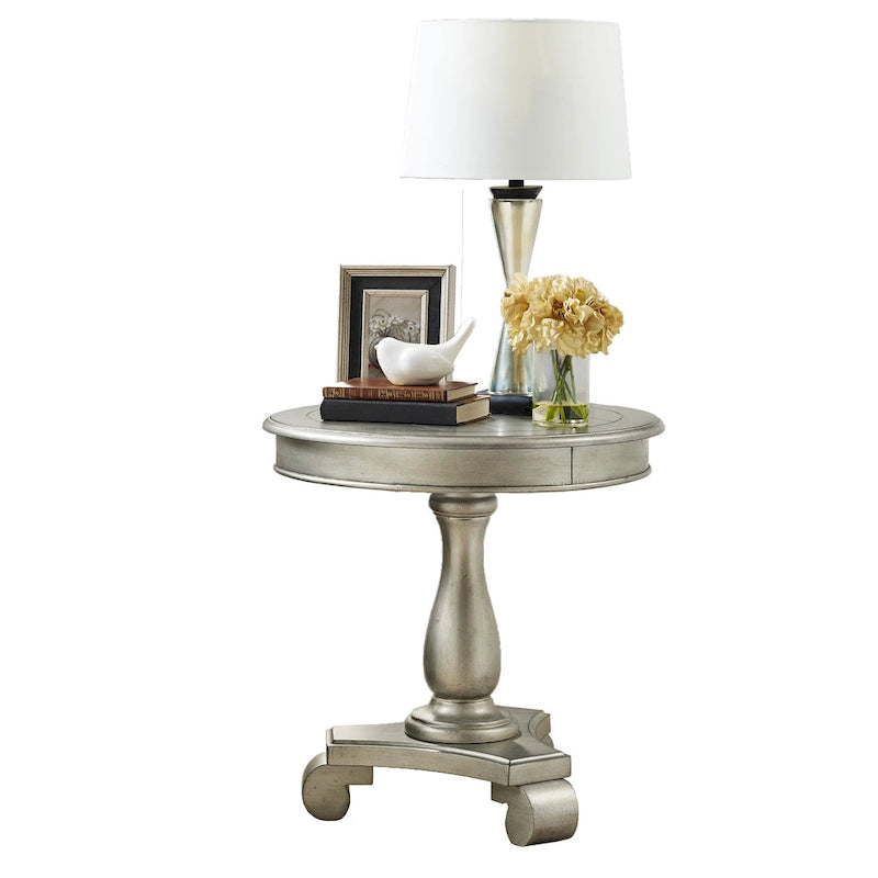 Table d'appoint piédestal en bois rond