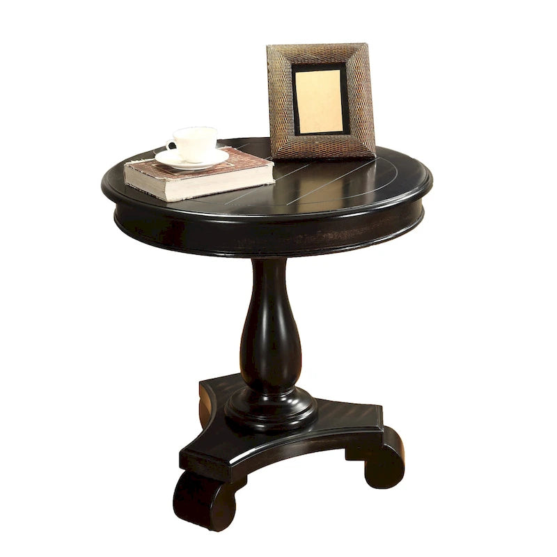 Table d'appoint piédestal en bois rond