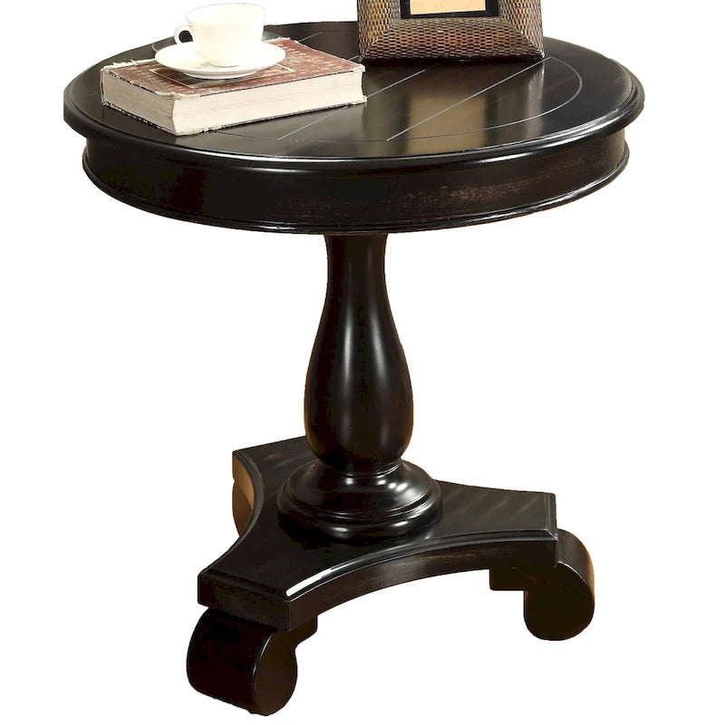 Table d'appoint piédestal en bois rond