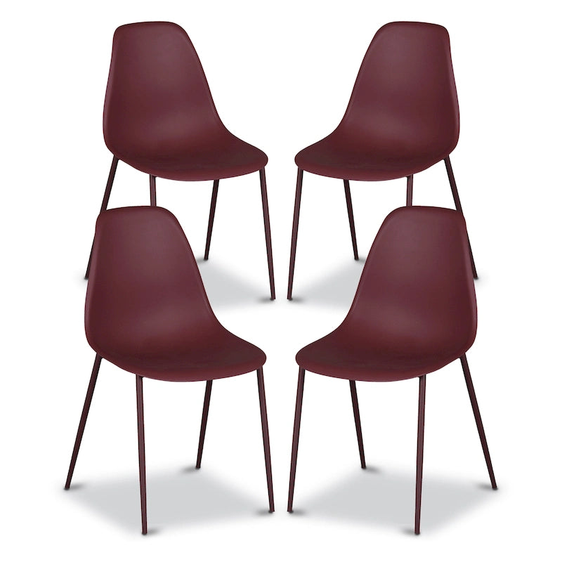 Chaises de salle à manger modernes (lot de 4) - Utilisation intérieure ou extérieure