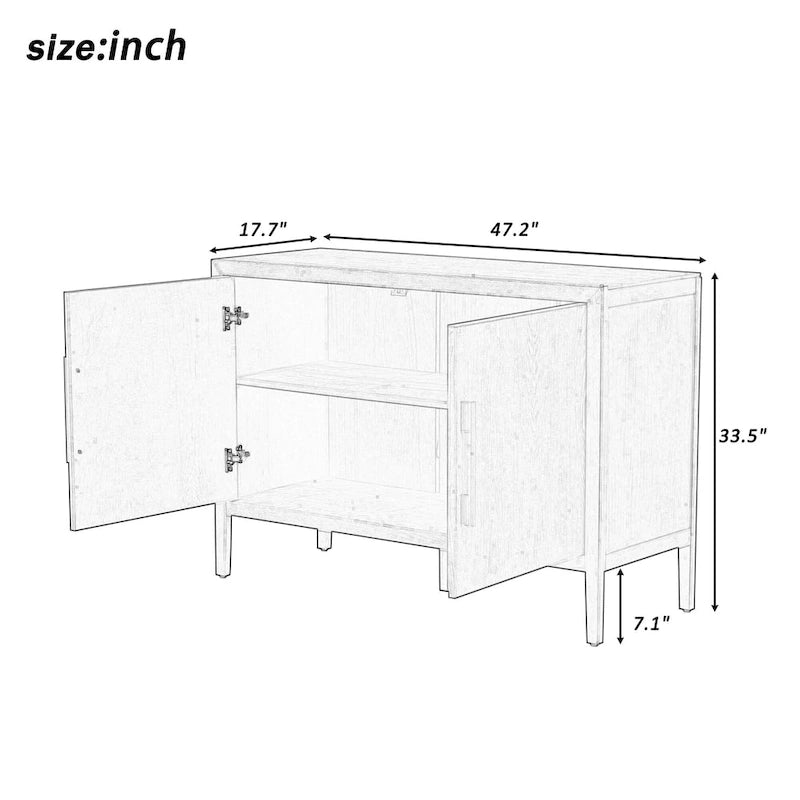 Meuble de rangement 47" pour cuisine de style vintage avec buffet d'appoint