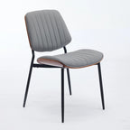 Lot de 2 chaises en similicuir avec pieds en métal