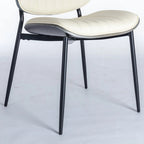 Lot de 2 chaises en similicuir avec pieds en métal
