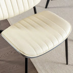 Lot de 2 chaises en similicuir avec pieds en métal