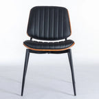 Lot de 2 chaises en similicuir avec pieds en métal