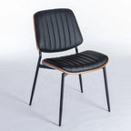 Lot de 2 chaises en similicuir avec pieds en métal
