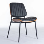 Lot de 2 chaises en similicuir avec pieds en métal