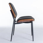 Lot de 2 chaises en similicuir avec pieds en métal