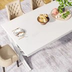 Table de salle à manger/de cuisine rectangulaire très longue de 198 cm pour 6-8 personnes