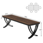 Table de salle à manger/de cuisine rectangulaire très longue de 198 cm pour 6-8 personnes