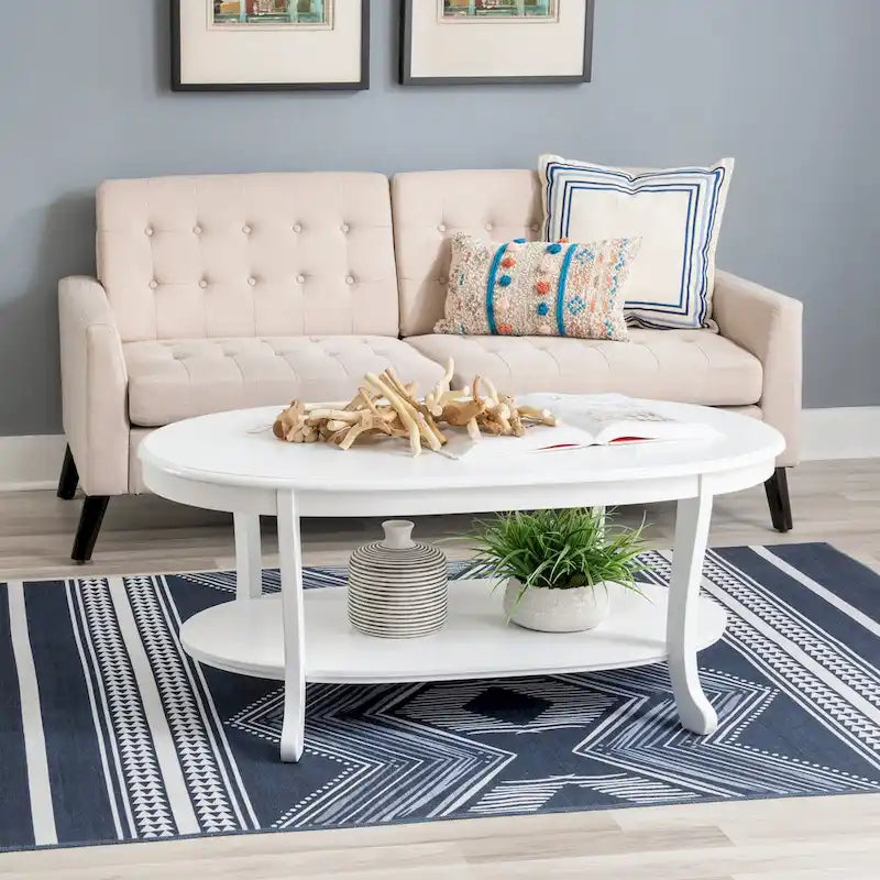  Rusitc White Wood Coffee Table