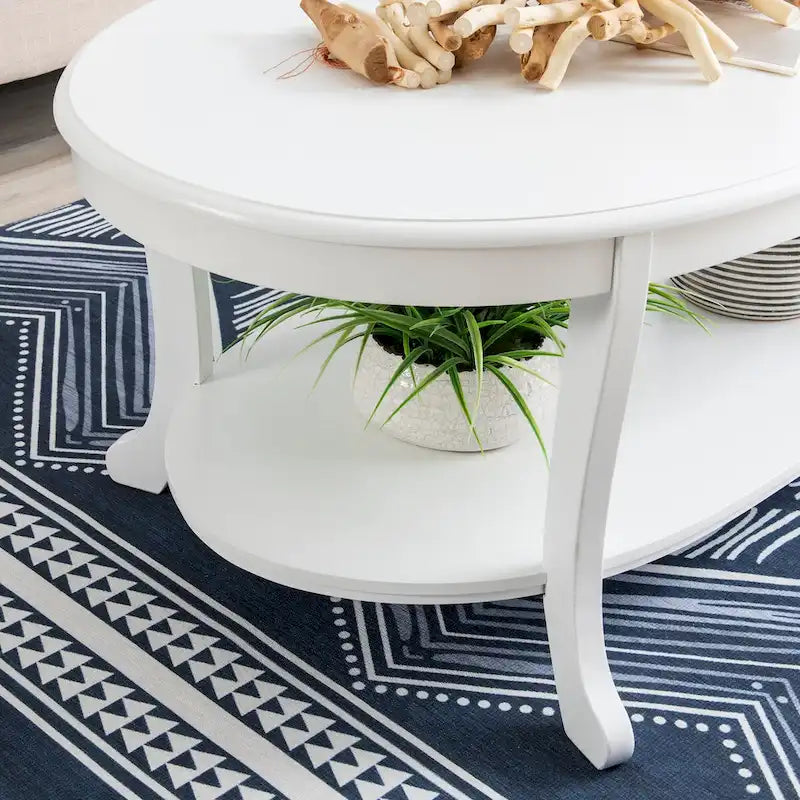 Table basse rustique en bois blanc