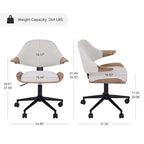 Chaise de bureau réglable à roulettes