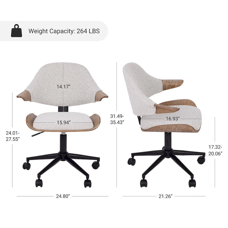 Chaise de bureau réglable à roulettes