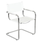 Fauteuil cantilever avec structure chromée (divers coloris de cuir reconstitué)