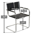 Fauteuil cantilever avec structure chromée (divers coloris de cuir reconstitué)