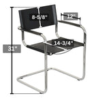 Fauteuil cantilever avec structure chromée (divers coloris de cuir reconstitué)