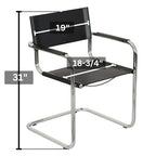 Fauteuil cantilever avec structure chromée (divers coloris de cuir reconstitué)