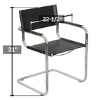 Fauteuil cantilever avec structure chromée (divers coloris de cuir reconstitué)