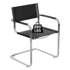 Fauteuil cantilever avec structure chromée (divers coloris de cuir reconstitué)