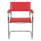 Fauteuil cantilever avec structure chromée (divers coloris de cuir reconstitué)