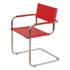 Fauteuil cantilever avec structure chromée (divers coloris de cuir reconstitué)