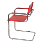 Fauteuil cantilever avec structure chromée (divers coloris de cuir reconstitué)